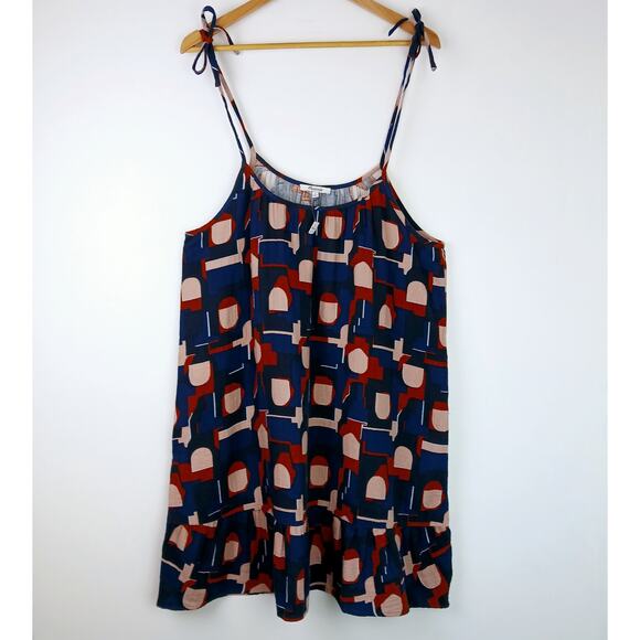 Madewell SZ M Lightestspun Tie Strap Ruffle Hem Cover Up Dress Color Collage NWT - Picture 5 of 7